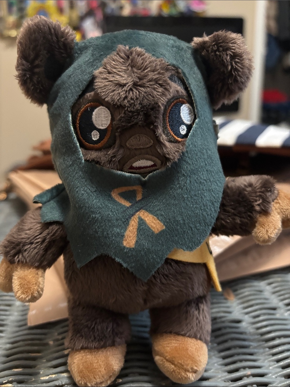 Star Wars Ewok Plush Stuffed Animal Brown and Green Hood